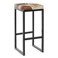 Brown Iron Industrial Stool, 29" x 14" x 14"