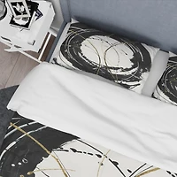 Designart 'Gold Metallic Circle' Glam Bedding Set