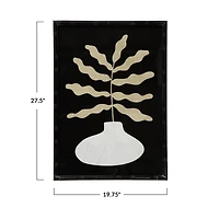 Hello Honey® 28" Wood Framed Glass Wall Décor with Abstract Plant in Vase