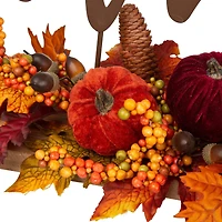 24" GlitzHome® Thankful Floral Tabletop Sign