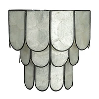 Hello Honey® Black Finish Laminated Capiz Tiered Wall Sconce