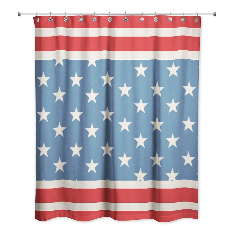 Red & Blue Stars & Stripes Shower Curtain
