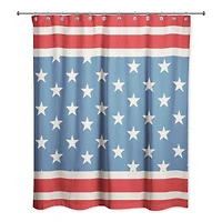 Red & Blue Stars & Stripes Shower Curtain