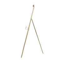 Gold Metal Tall Adjustable Floor Easel with Bow Top