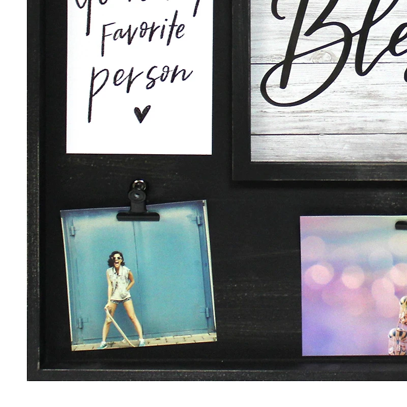 9 Opening Black Rustic Collage Frame with Clips by Studio Décor®