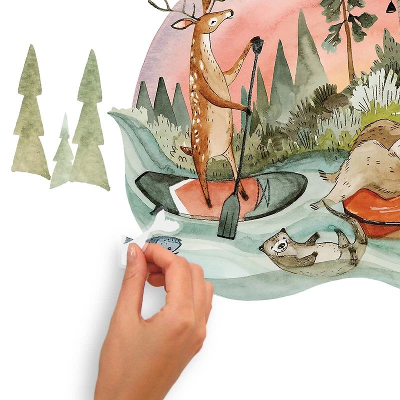 RoomMates Lazy River & Friends Peel & Stick Giant Wall Decal Set