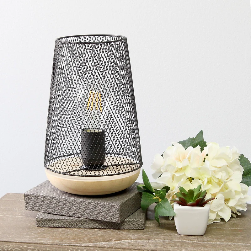 Simple Designs 9" Wired Mesh Uplight Table Lamp