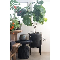 Hello Honey® 25.5" Black Metal Planter with Stand