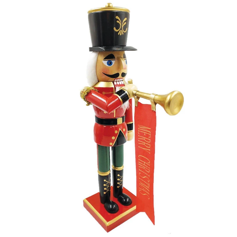 Santa's Workshop 14" Bugling Merry Christmas Nutcracker