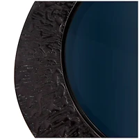 30" Black Aluminum Abstract Oval Shaped Coffee Table with Glass Top
