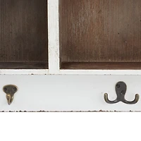 White MDF Modern Farmhouse Wall Shelf, 19" x 33" x 5"