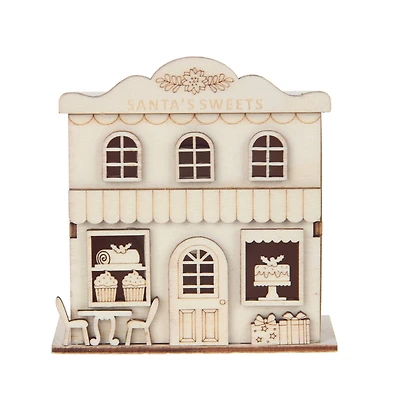 3.75" Unfinished Santa's Sweets DIY LED Wood Décor by Make Market®