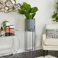 Grey Modern Planter, 13" x 13" x 42"