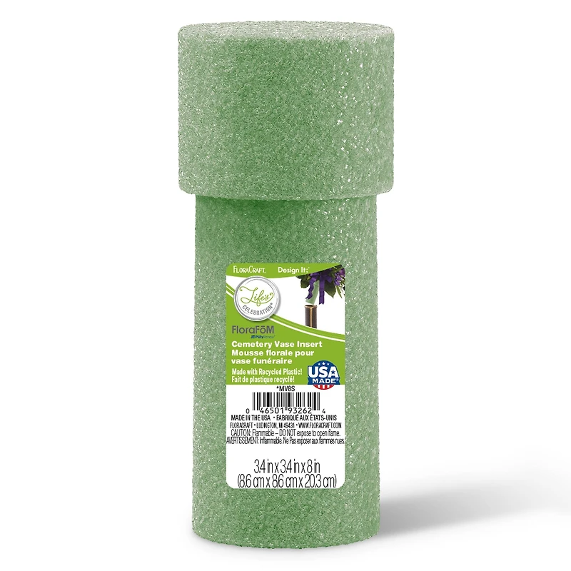 FloraCraft® FloraFōM Memorial Vase Insert Green