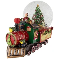 Elf Train Musical Christmas Snow Globe - 8"