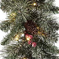 Glitzhome® 9ft. LED Glittered Pinecone Christmas Garland