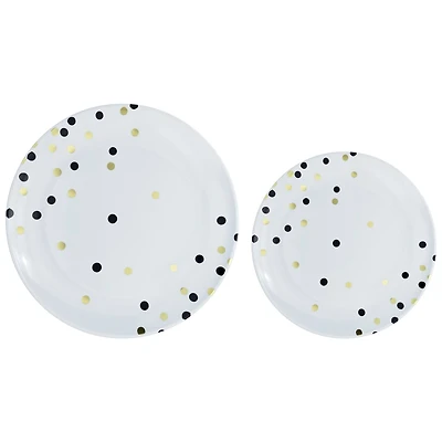 Round Hot Stamped Plastic Plates Multipack