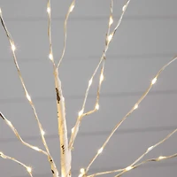 2ft. Pre-Lit White Birch Artificial Christmas Tree, Warm White LED Lights