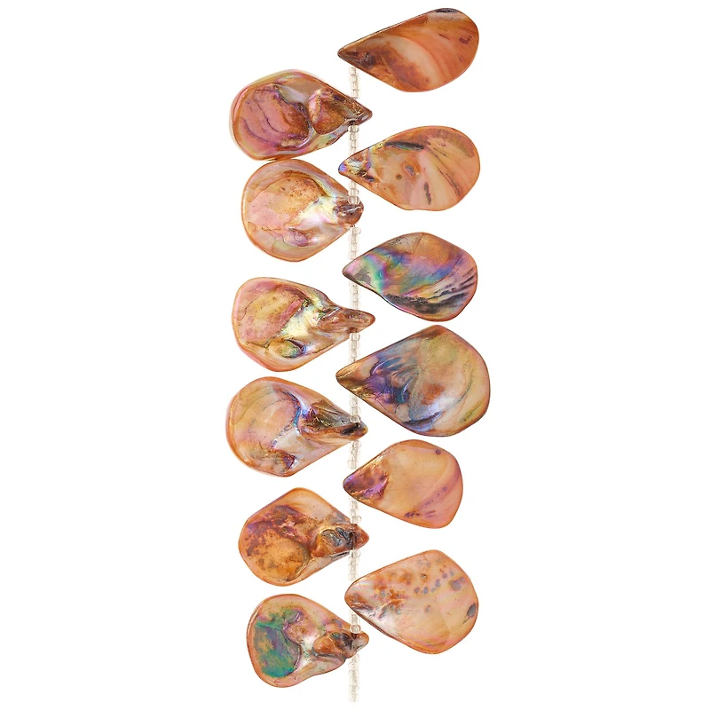 12 Pack: Amber Shell Teardrop Beads, 34mm by Bead Landing™