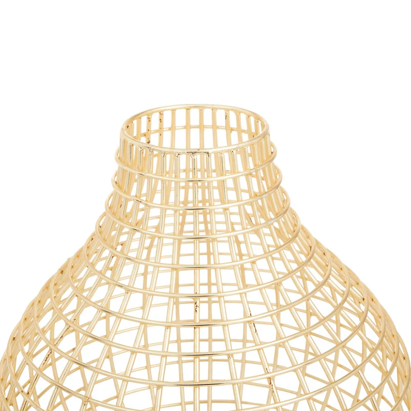 CosmoLiving by Cosmopolitan Gold Iron Modern Vase, 14" x 13" x 13"