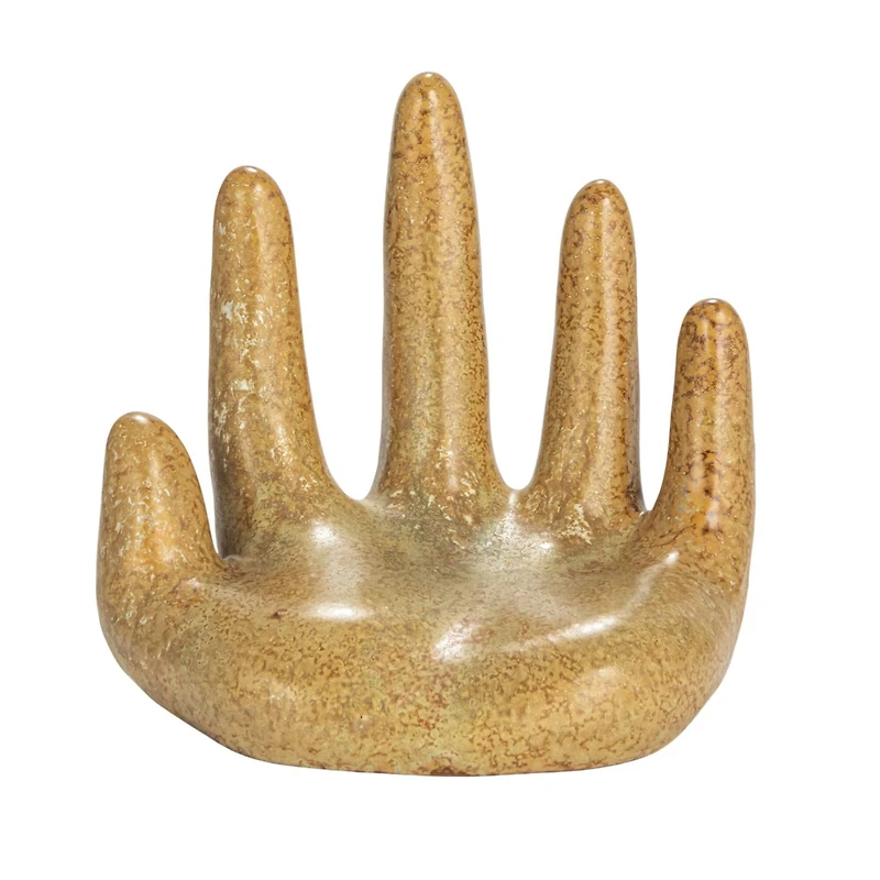 Hello Honey® 5.5" Brown Decorative Stoneware Hand with Reactive Glaze