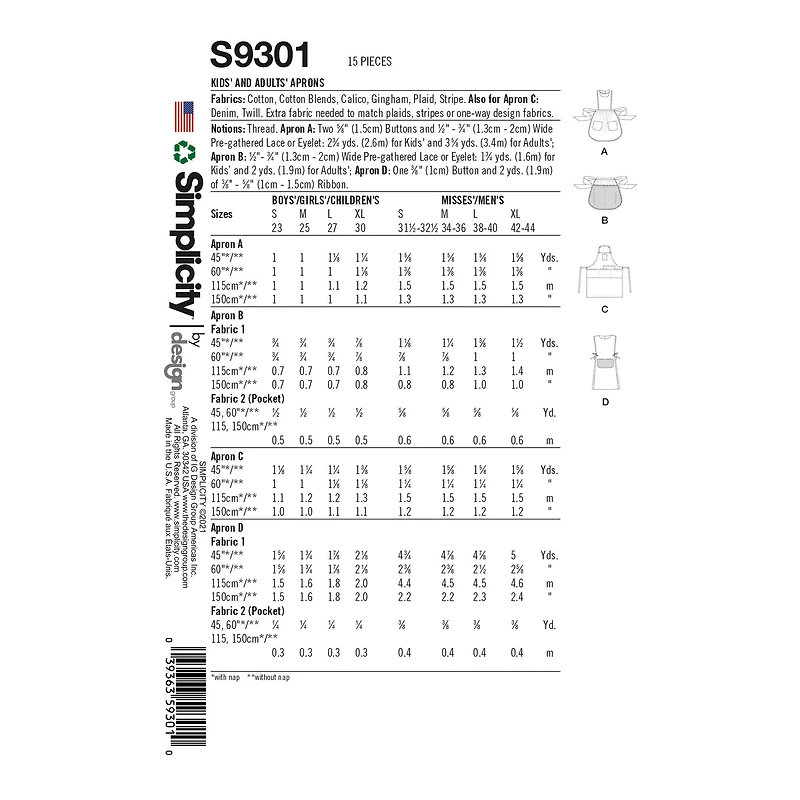 Simplicity® Pattern S9301