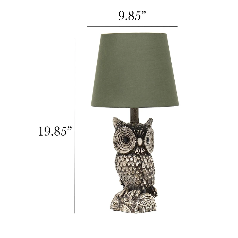 Simple Designs™ 20" Brown and White Owl Table Lamp with Shade