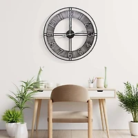 Sorbus® 24" Gray Metal Wall Clock
