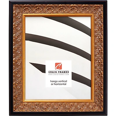 Craig Frames Furio Distressed Gold and Black Picture Frame