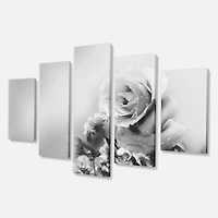 Designart - Black and White Rose in Spring. - Large Floral Canvas Art Print