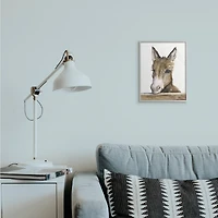 Stupell Industries Baby Donkey Portrait Wall Art in Gray Frame