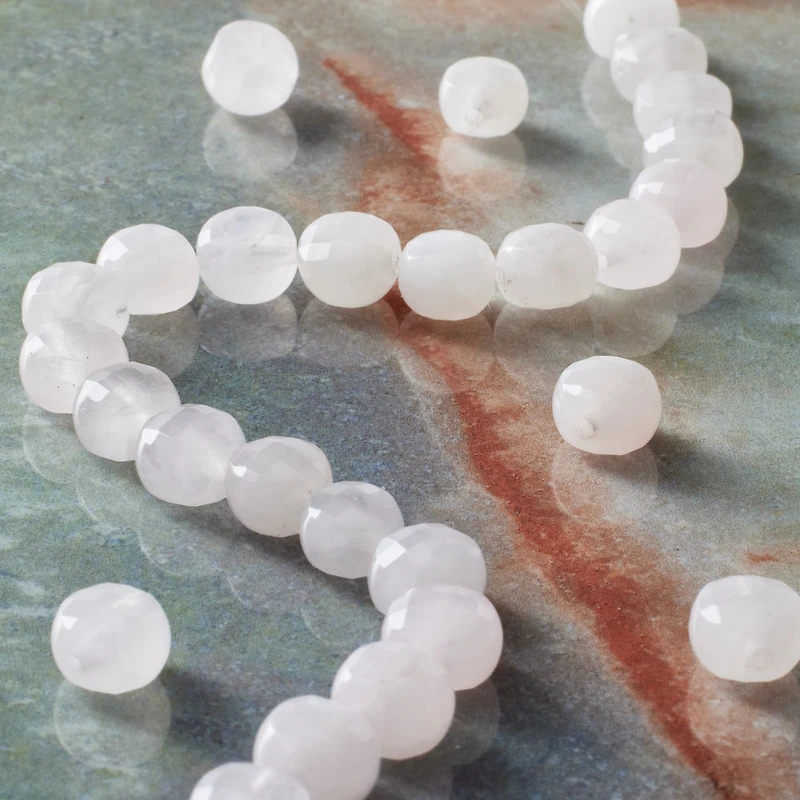 Pink Faceted Rose Quartz Coin Beads, 6mm by Bead Landing™