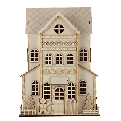 11.75" Unfinished Gingerbread House DIY LED Wood Décor by Make Market®