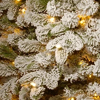 9ft. Pre-Lit Feel Real® Snowy Everest Fir Medium Artificial Christmas Tree, Clear Lights