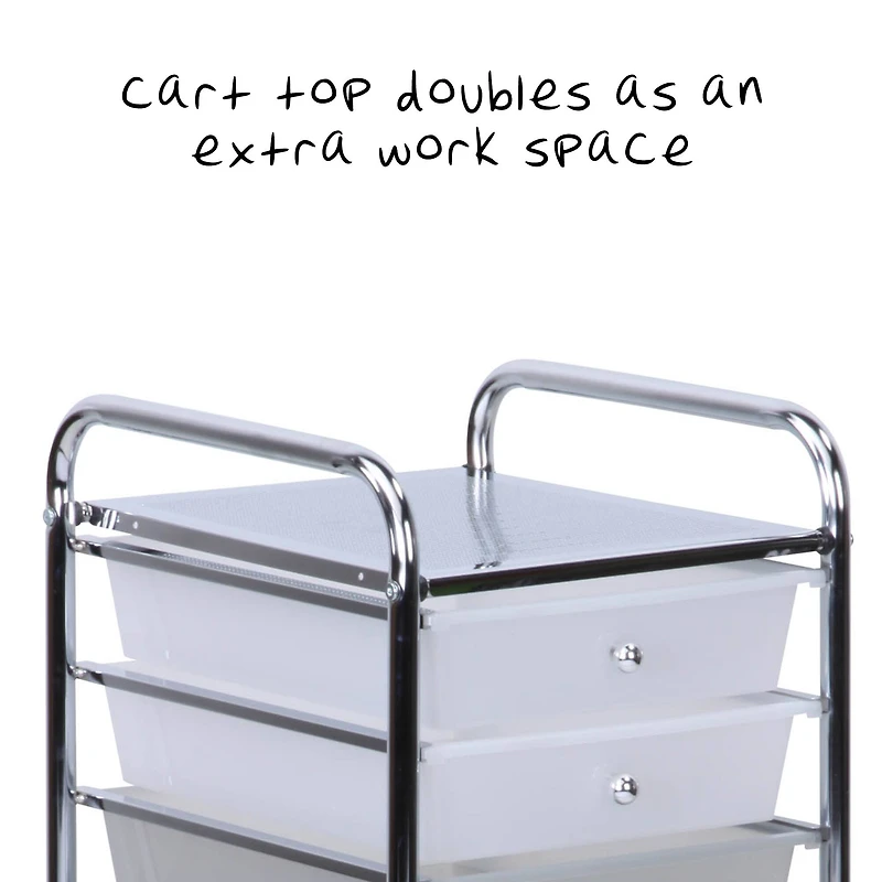 Honey Can Do 10-Drawer Grayscale Rolling Storage Cart