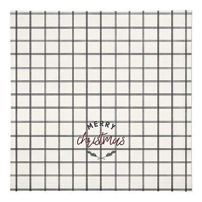 Designs Direct Merry Christmas Grid 10" x 10" Cotton Twill Napkin