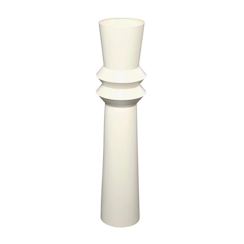 The Novogratz 3ft. Cream Metal Tall Art Deco Fluted Floor Vase