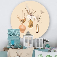 Designart - Bouquets Of Wildflowers In Gold Vases I