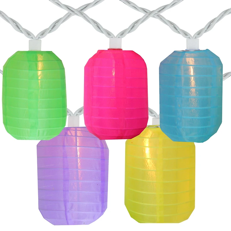 10ct. Multicolored Chinese Lantern Patio String Lights