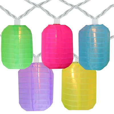 10ct. Multicolored Chinese Lantern Patio String Lights
