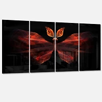 Designart - Red Fractal Butterfly in Dark