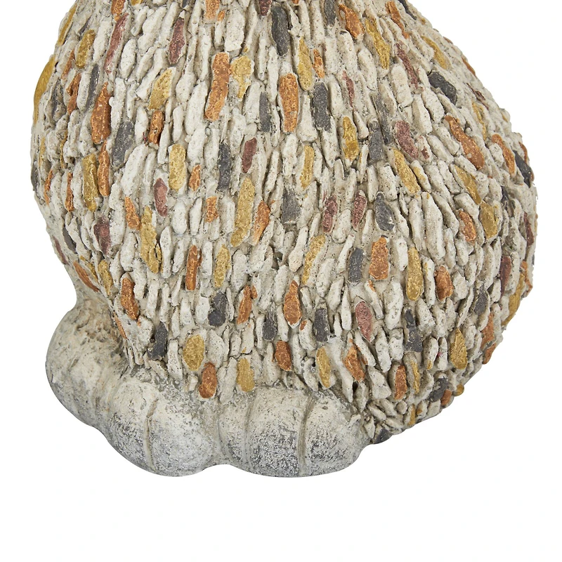 12" White Stone Farmhouse Dog Garden Sculpture