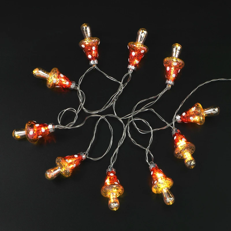 10ct. Warm White LED Glass Mushroom String Lights by Ashland®