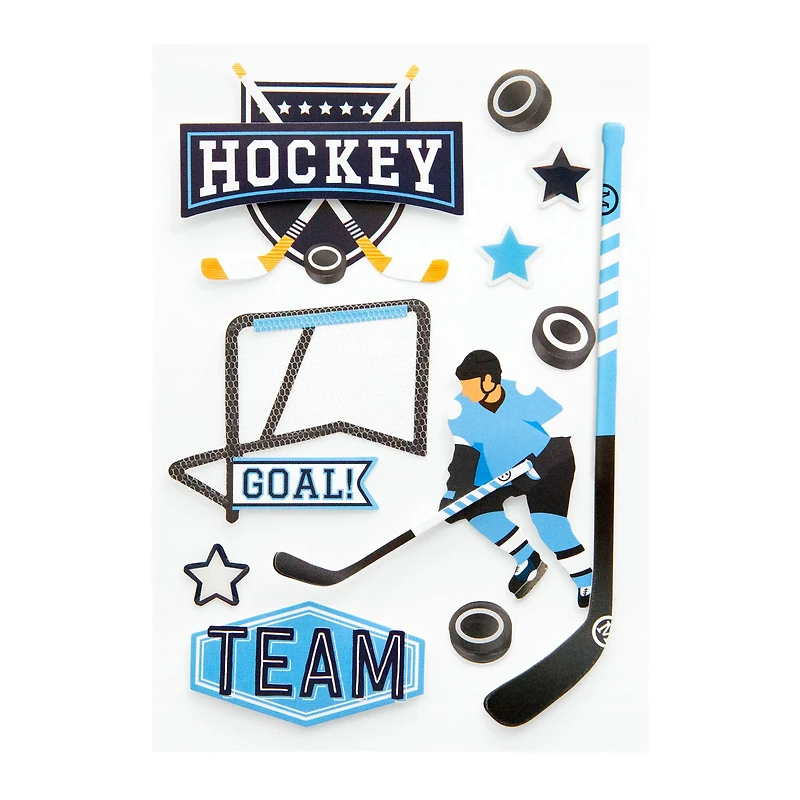 12 Pack: Hockey Chipboard Stickers by Recollections™