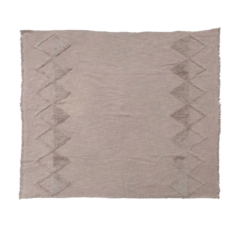 Hello Honey® Cream Pattern Cotton Tufted Throw Blanket