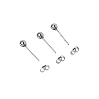 4mm Stainless Steel Ball Earring Posts, 10ct. by Bead Landing™