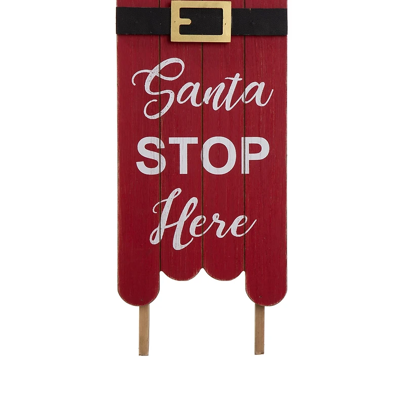 Glitzhome® 42" Wooden Sleigh Santa Porch Sign