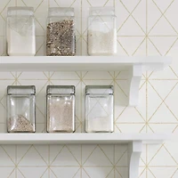 Wallpops White & Gold Get In Line Peel & Stick Wallpaper