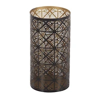 Set of 3" Brown Metal Eclectic Lantern, 12", 10", 6"