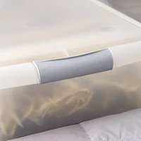 IRIS® 40qt. Clear Store & Slide Box with Lid & Gunsmoke Gray Latches